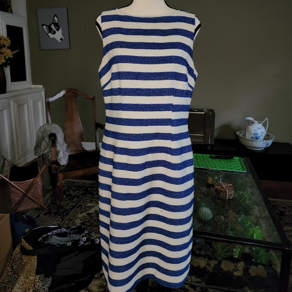 Blue and White Striped Summer Dress